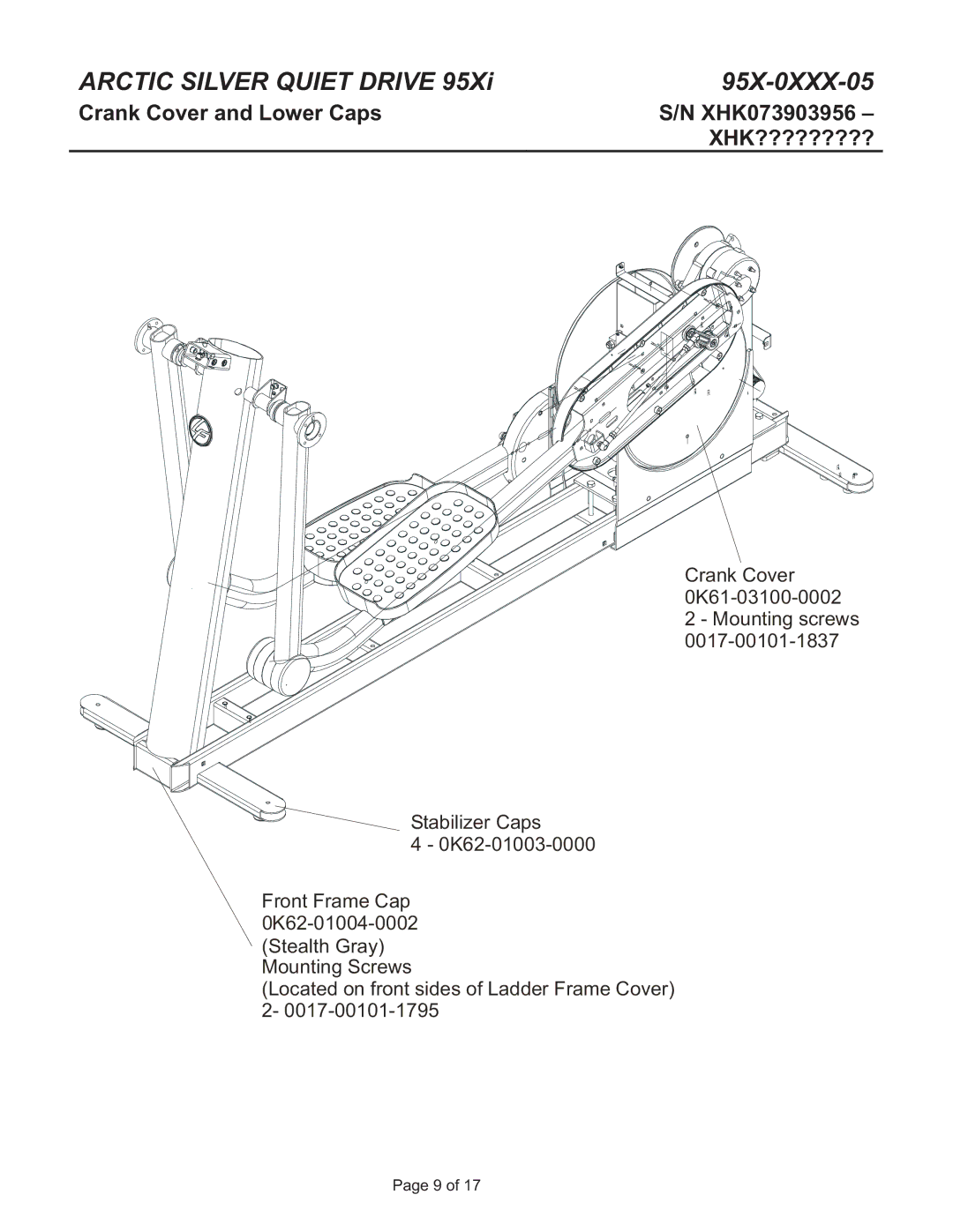 Life Fitness 95X-0XXX-05 manual Crank Cover and Lower Caps 