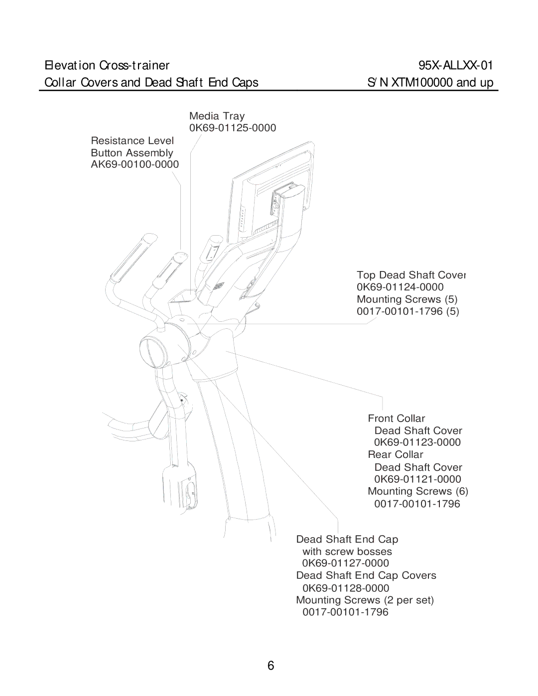 Life Fitness 95X-ALLXX-01 manual XTM100000 and up 