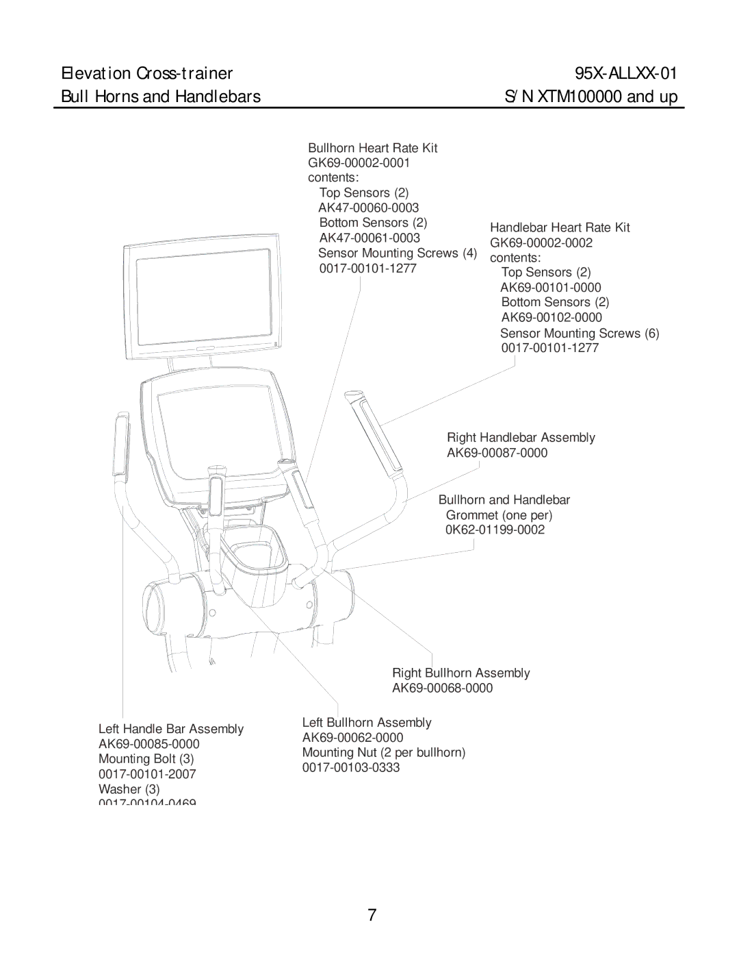 Life Fitness 95X-ALLXX-01 manual Sensor Mounting Screws 6 