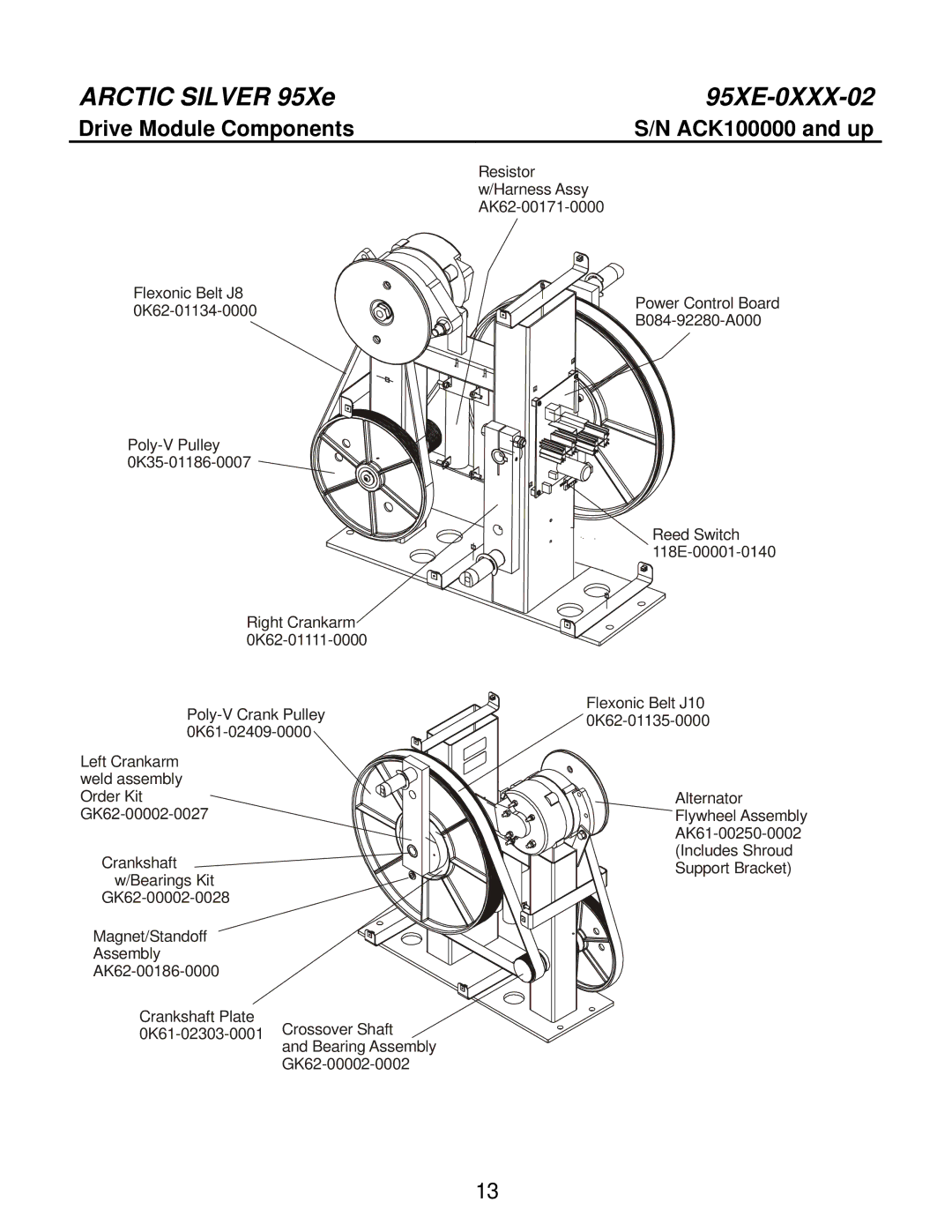 Life Fitness 95XE-0XXX-02 manual Drive Module Components 