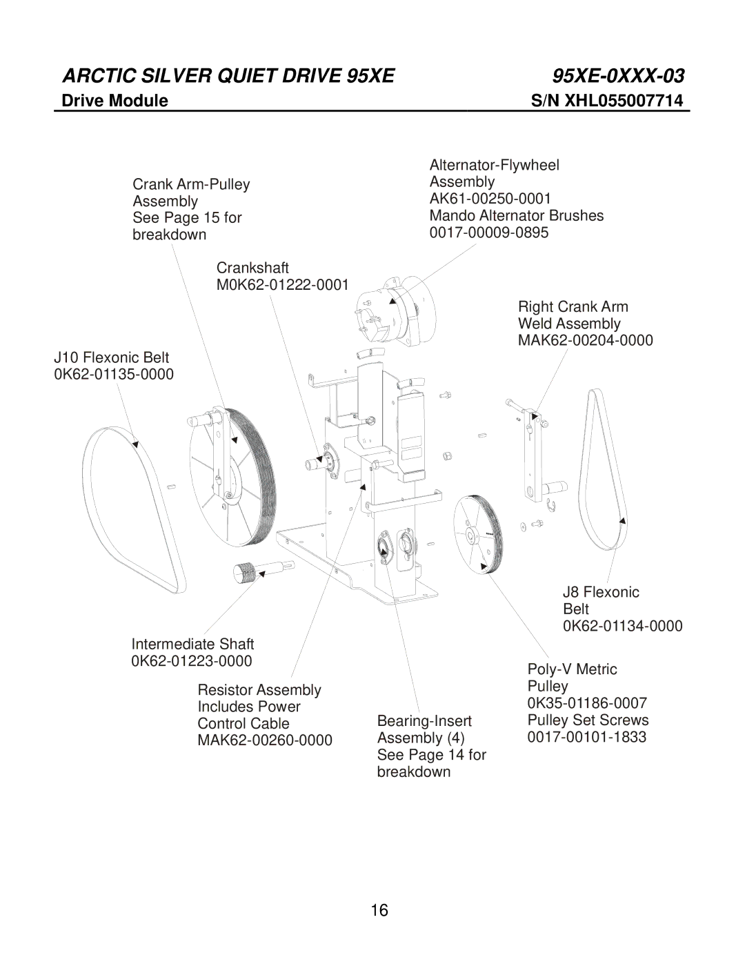 Life Fitness 95Xe-0XXX-03 manual Drive Module XHL055007714 