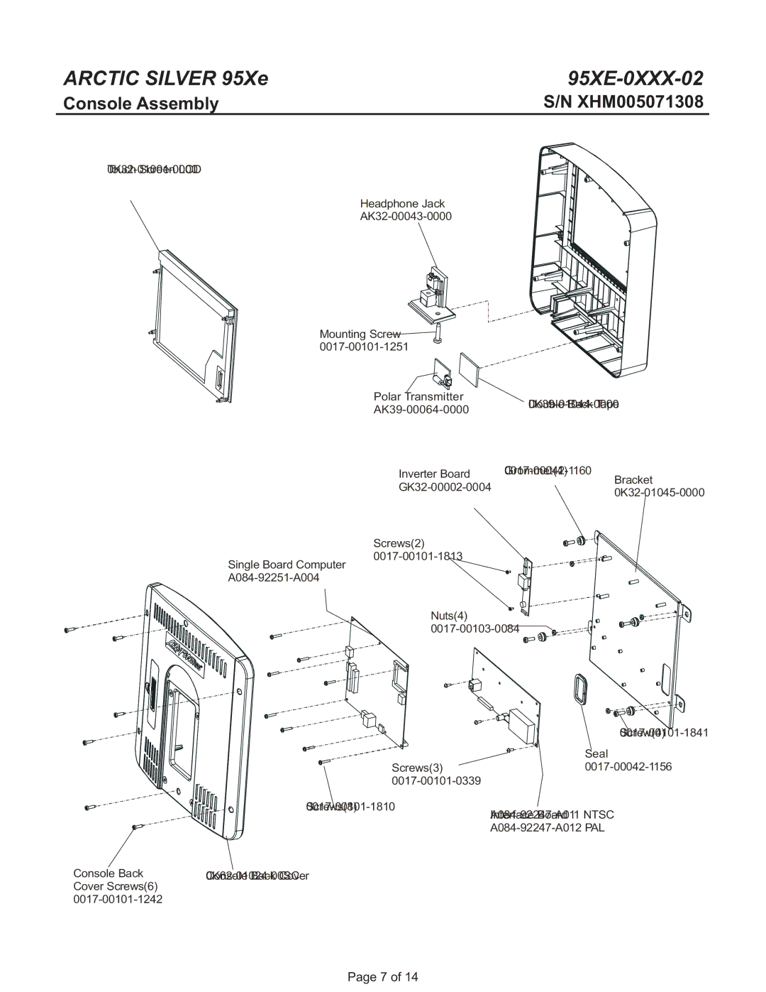 Life Fitness 95Xe manual Console Assembly 