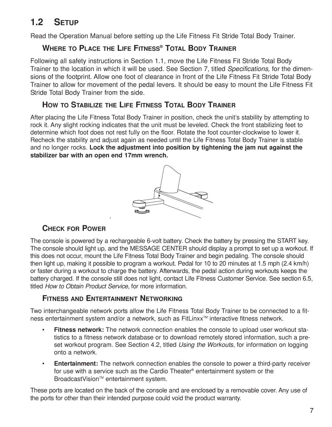 Life Fitness 95XI operation manual Setup 