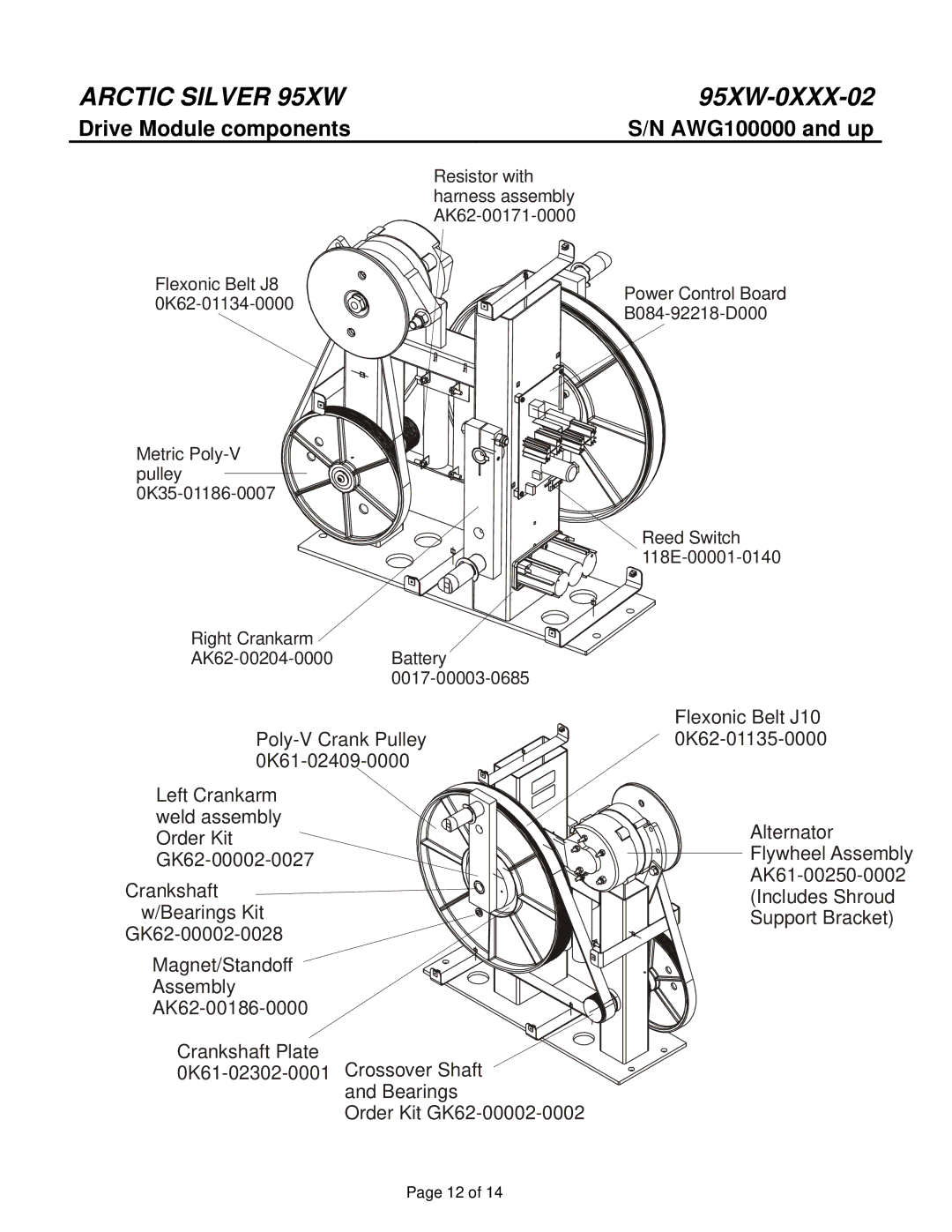 Life Fitness 95XW-0XXX-02 manual Drive Module components 