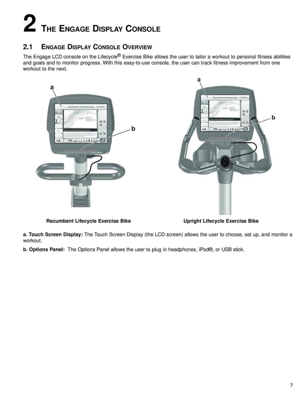 Life Fitness 97C, 95R operation manual Engage Display Console Overview 