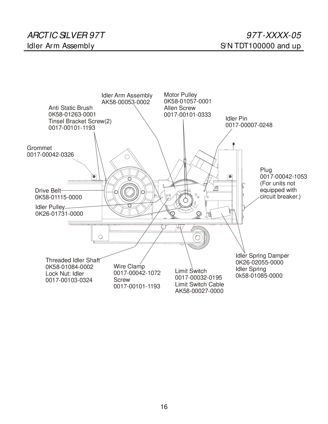 Life Fitness 97T manual Idler Arm Assembly 