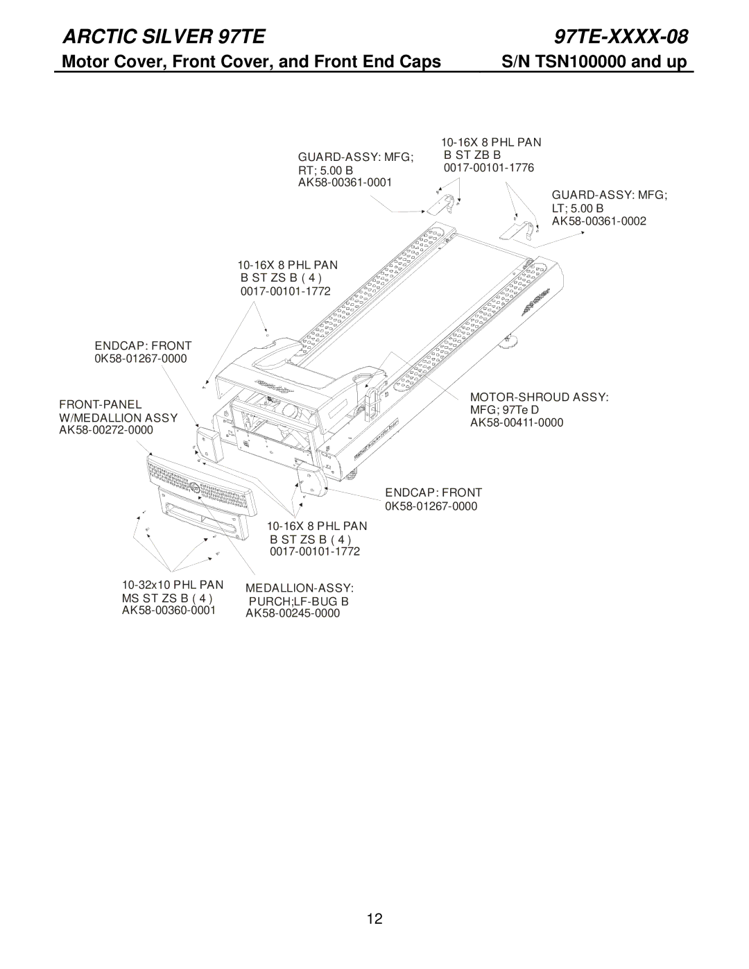 Life Fitness 97TE-XXXX-08 manual Guard-Assy Mfg St Zb B 