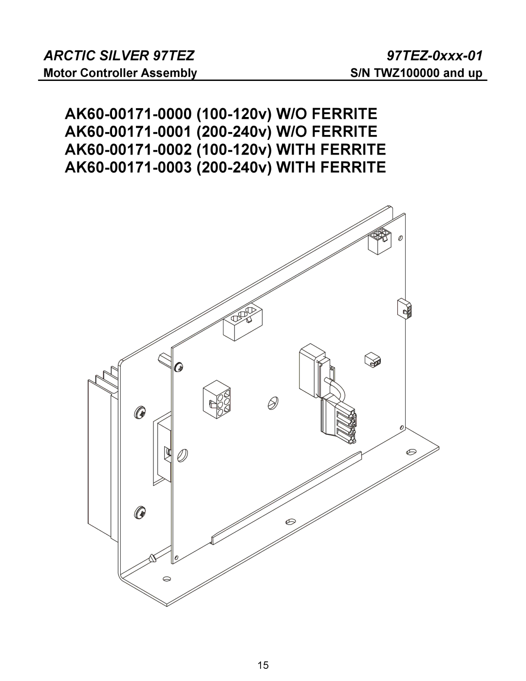 Life Fitness 97TEZ manual Motor Controller Assembly 