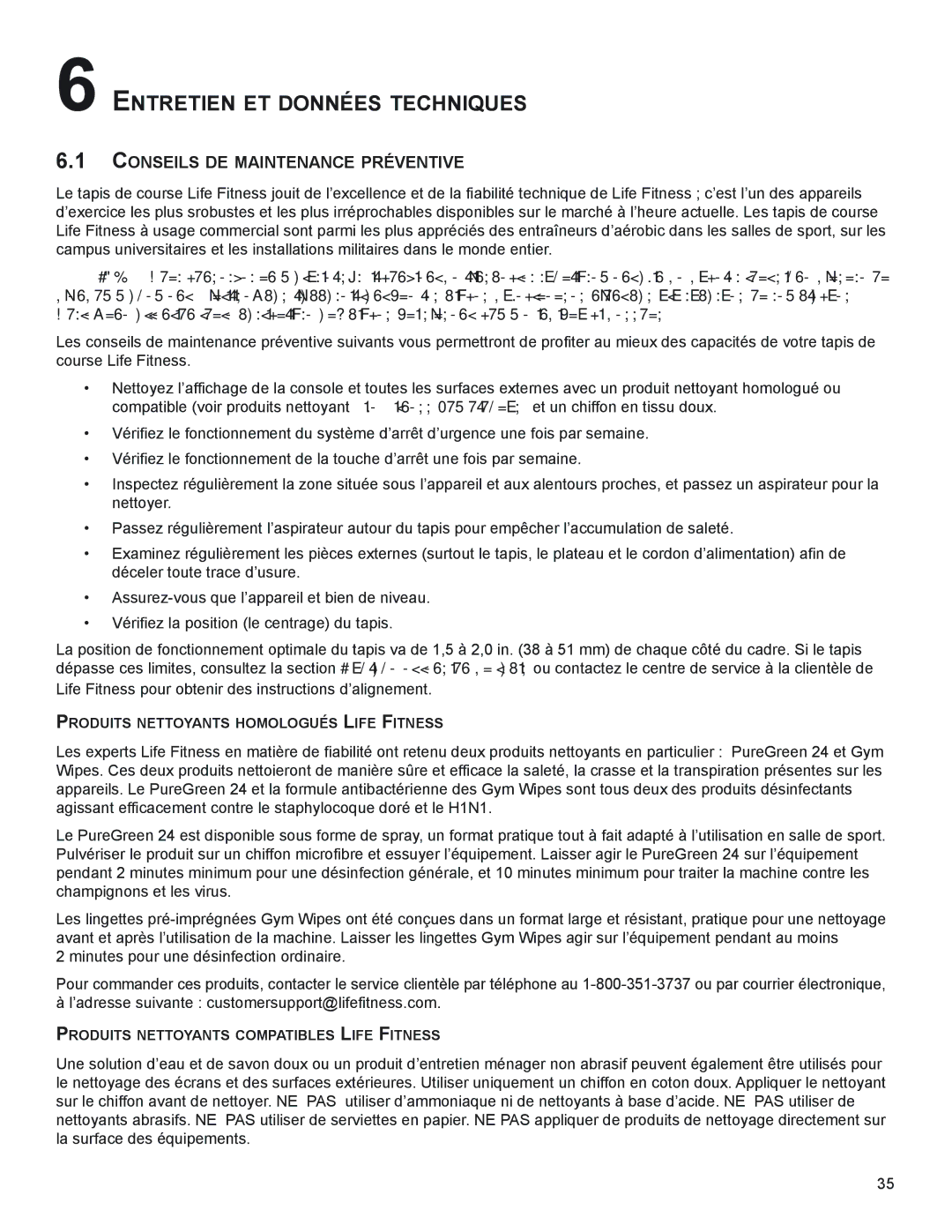 Life Fitness 97Ti manuel dutilisation ENTreTieN eT doNNées TeChNiqUes, CoNseils de maiNTeNaNCe PréVeNTiVe 