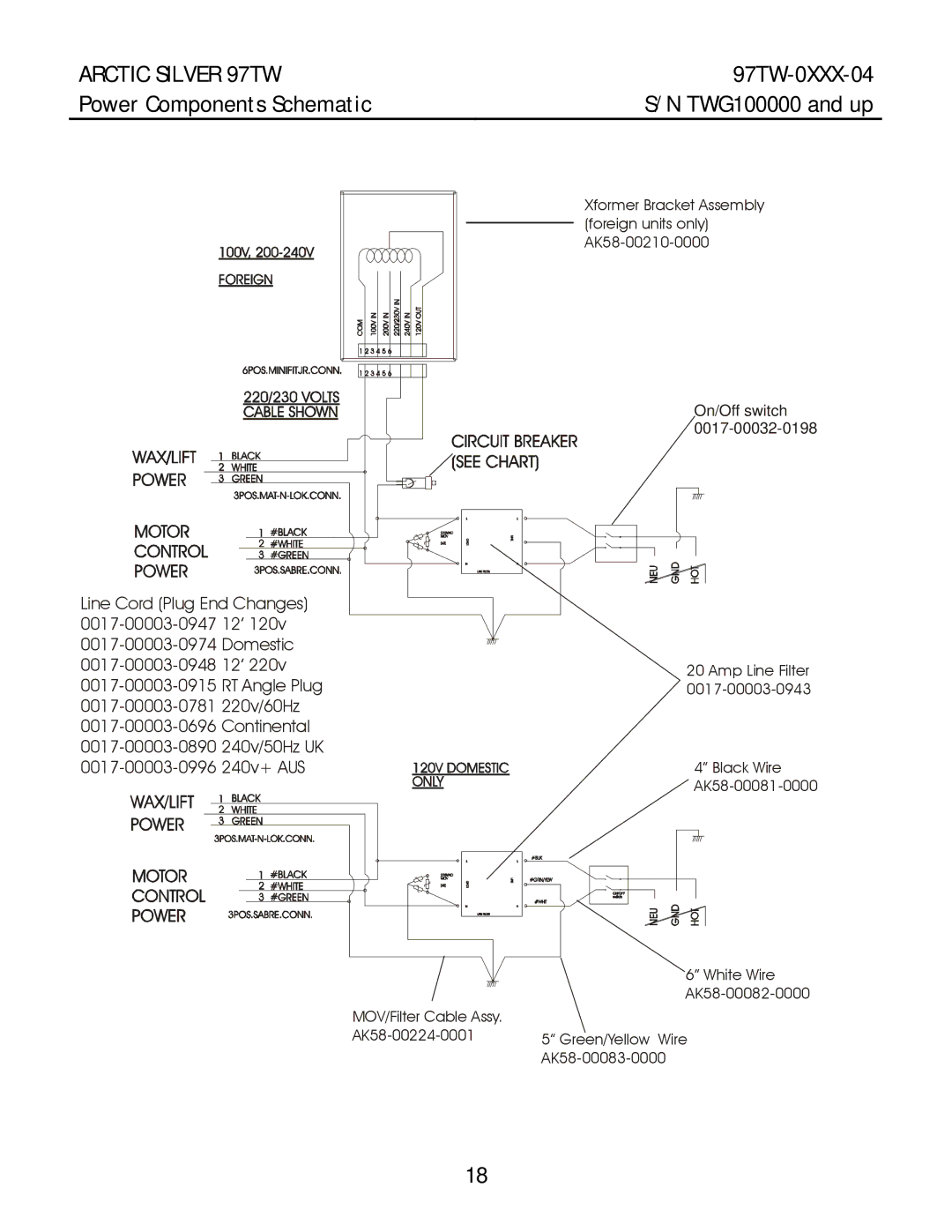 Life Fitness 97TW manual Power Components Schematic 