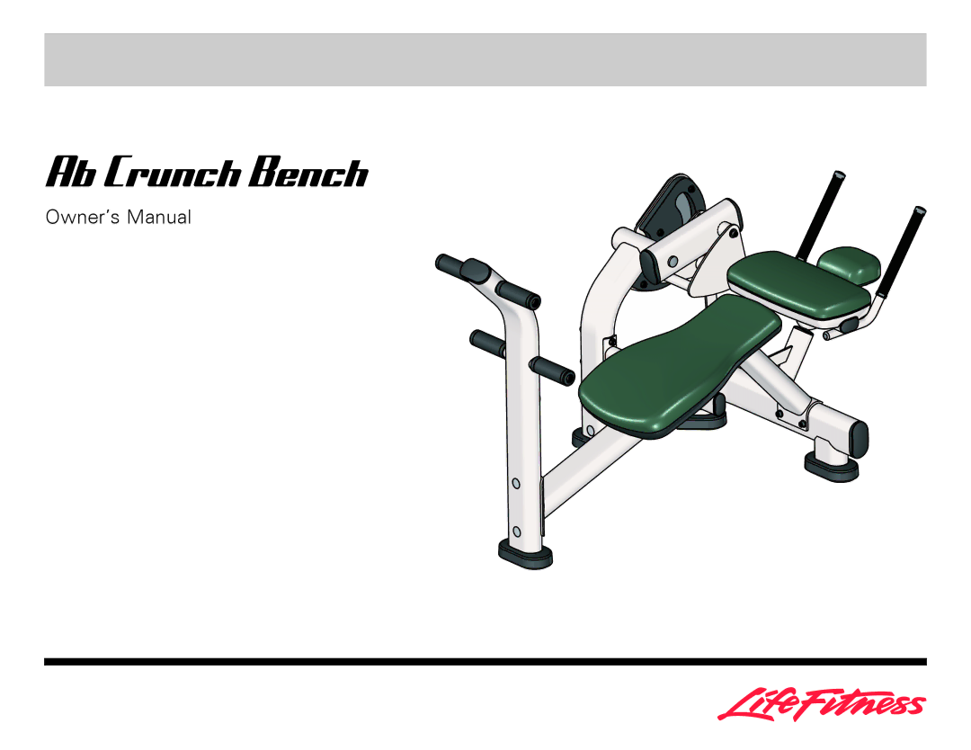 Life Fitness Ab Crunch Bench owner manual 