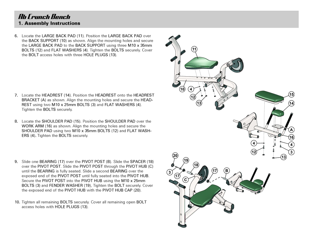 Life Fitness Ab Crunch Bench owner manual 