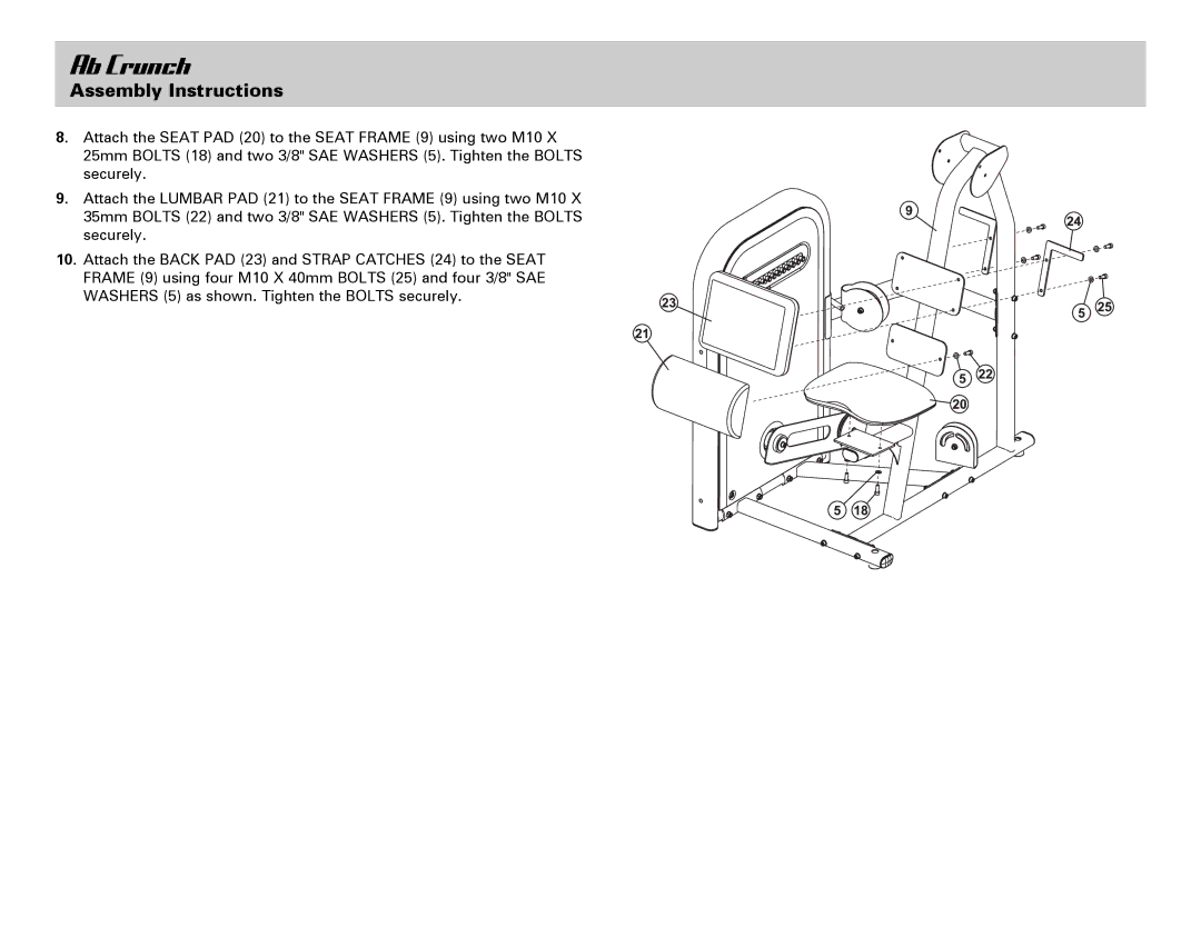 Life Fitness Ab Crunch manual 