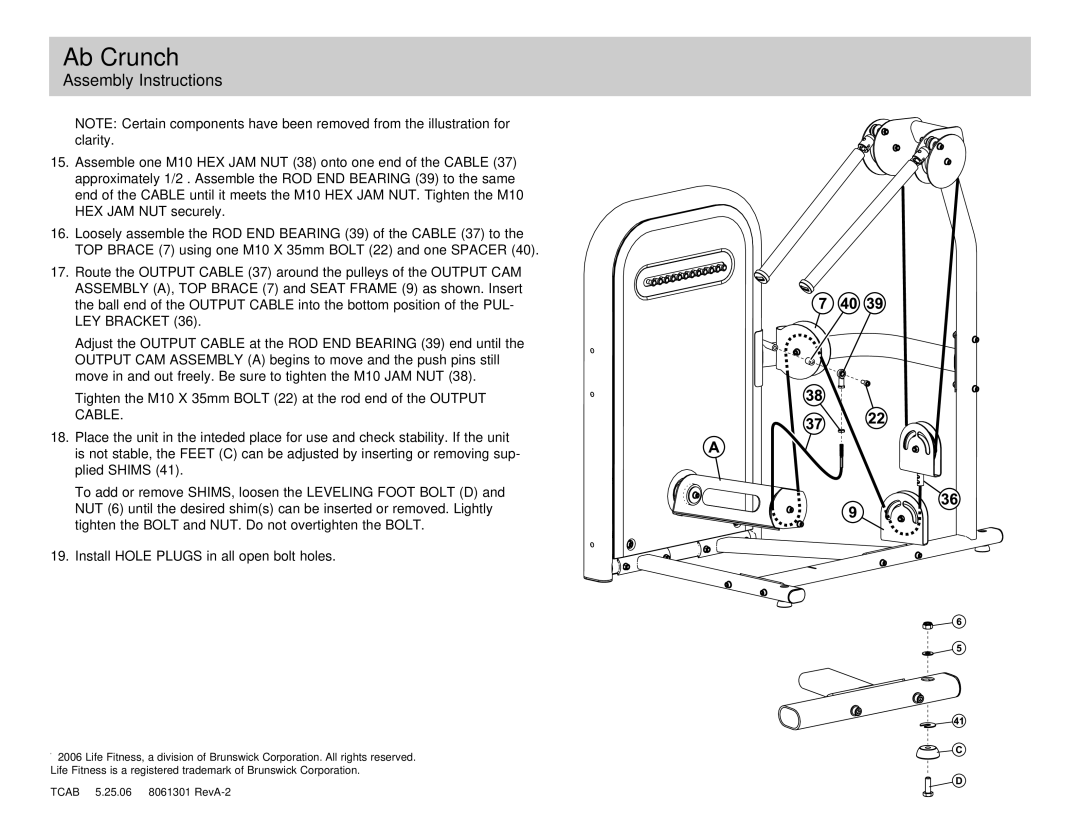 Life Fitness Ab Crunch manual 