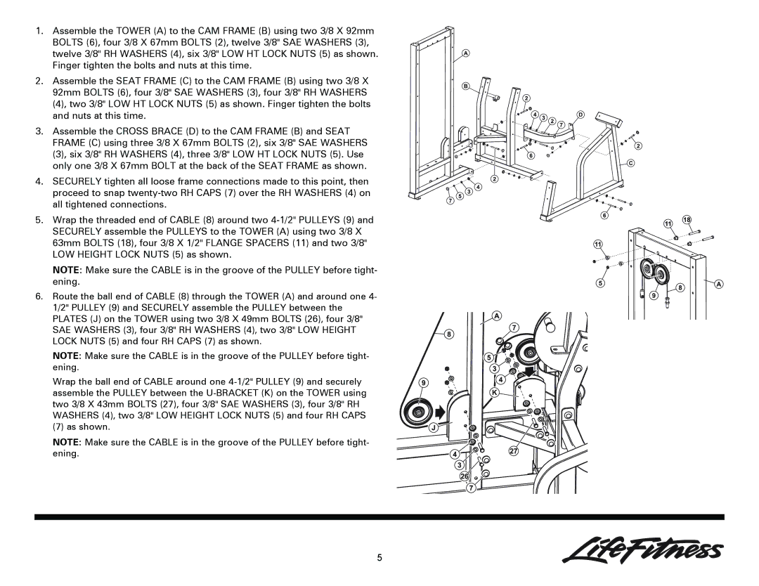 Life Fitness Ab/Back Machine owner manual 