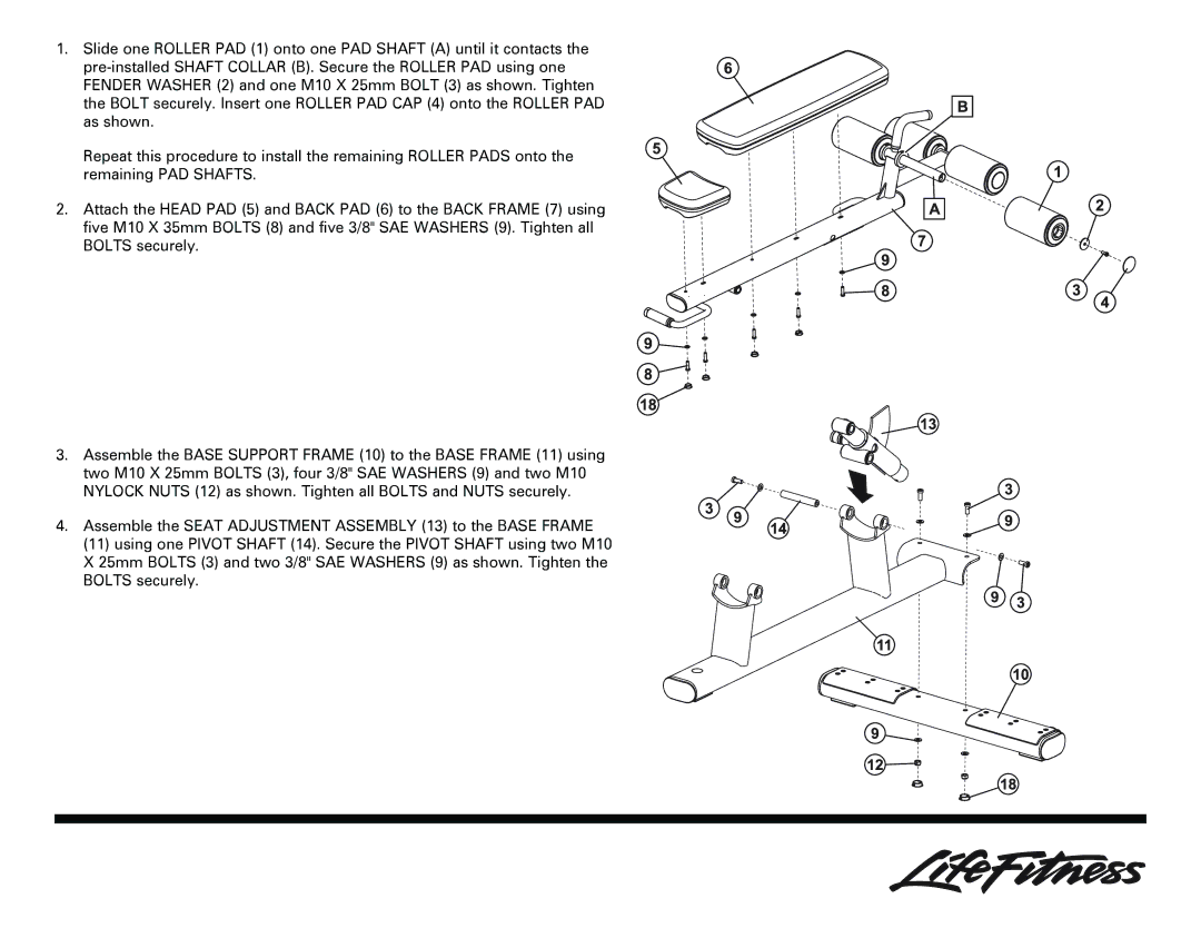 Life Fitness Adjustable Decline Bench owner manual 