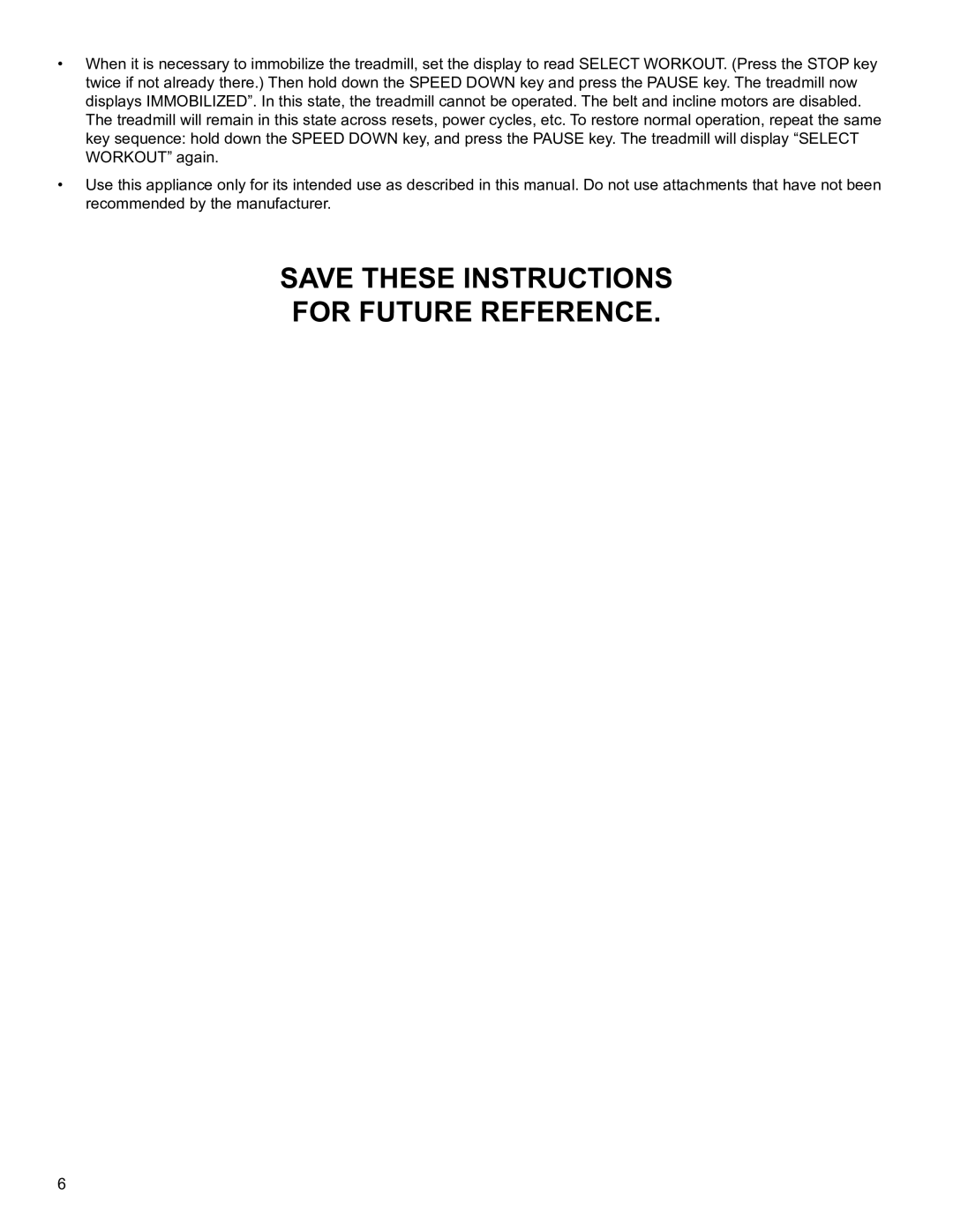 Life Fitness B098 operation manual SaVe THese InsTrUCTIons for fUTUre referenCe 