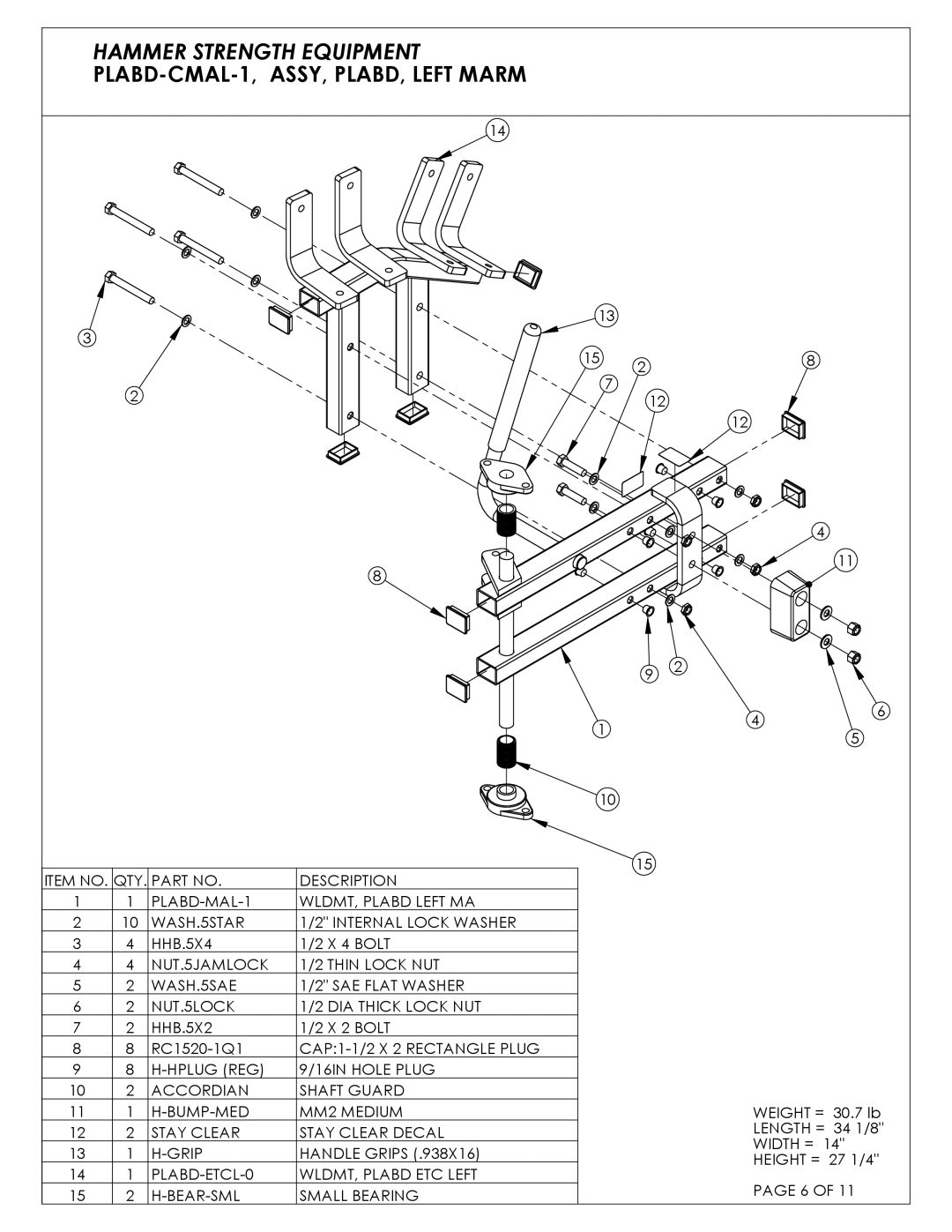 Life Fitness C04 manual X 4 Bolt 