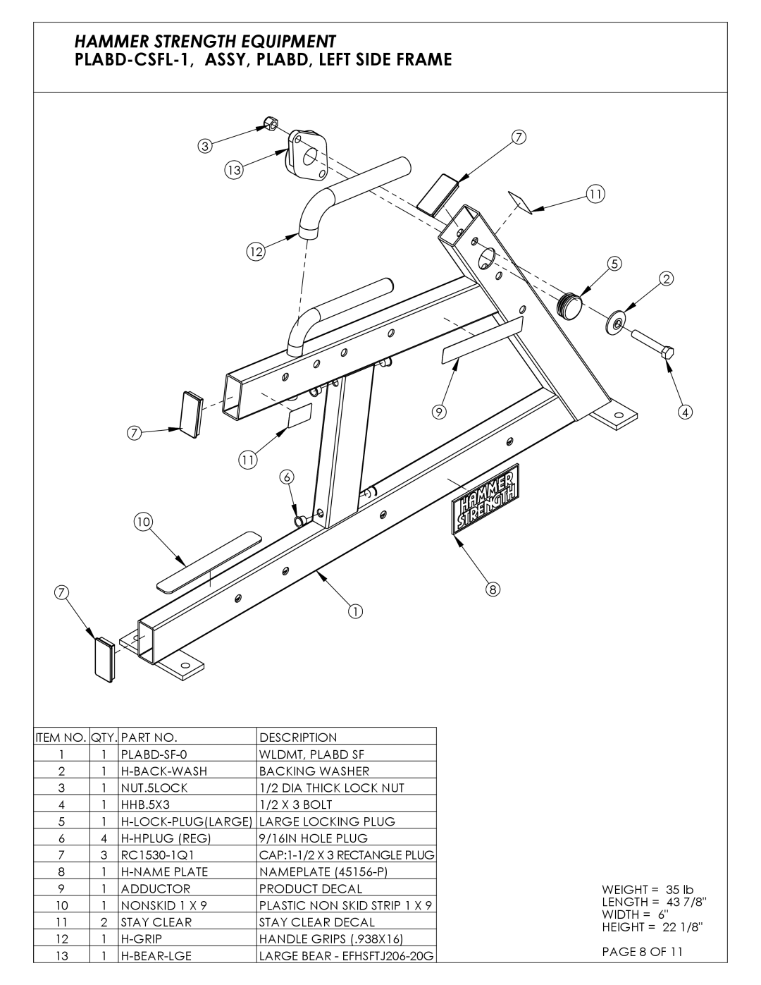 Life Fitness C04 manual LOCK-PLUGLARGE Large Locking Plug Hplug REG 16IN Hole Plug 