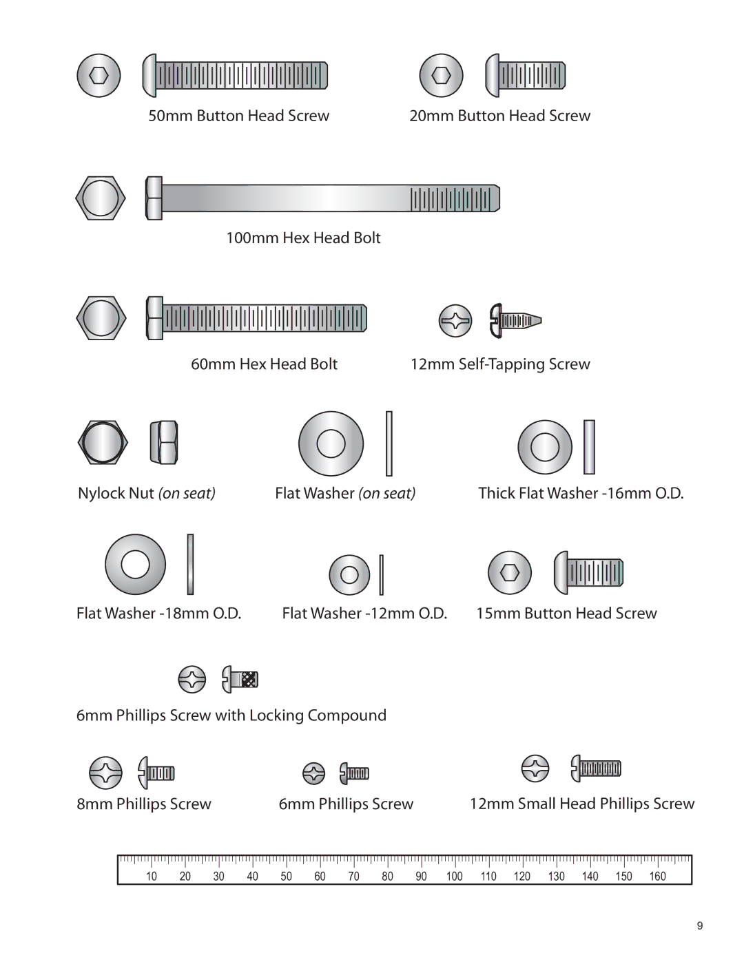 Life Fitness C1 / C3, C2 owner manual 50mm Button Head Screw 