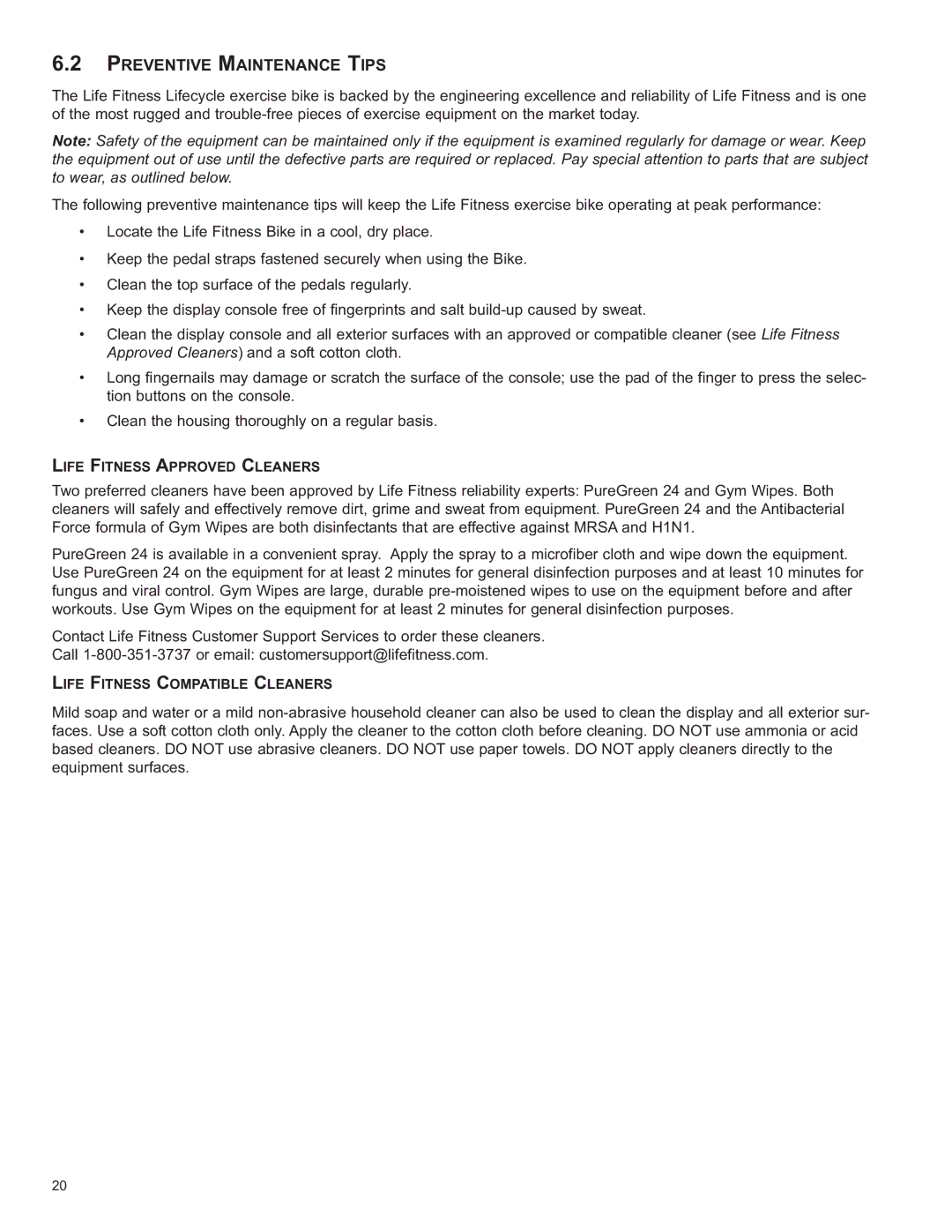 Life Fitness C2, C1 / C3 owner manual Preventive Maintenance Tips 