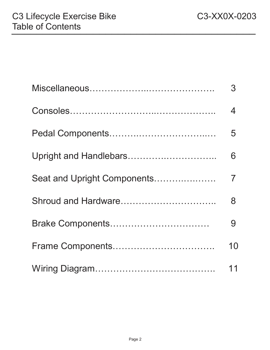 Life Fitness C3-XXOX-0203 manual 