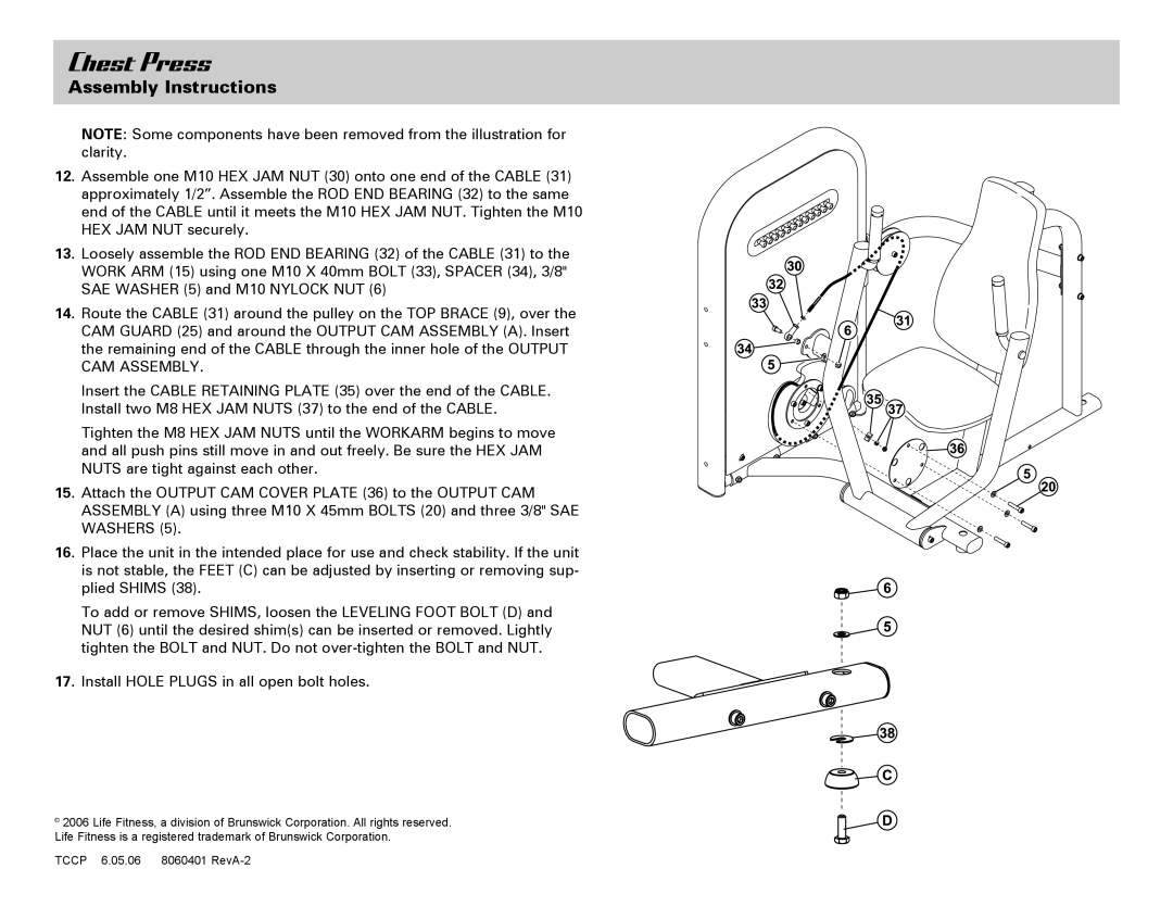 Life Fitness Chest Press manual 