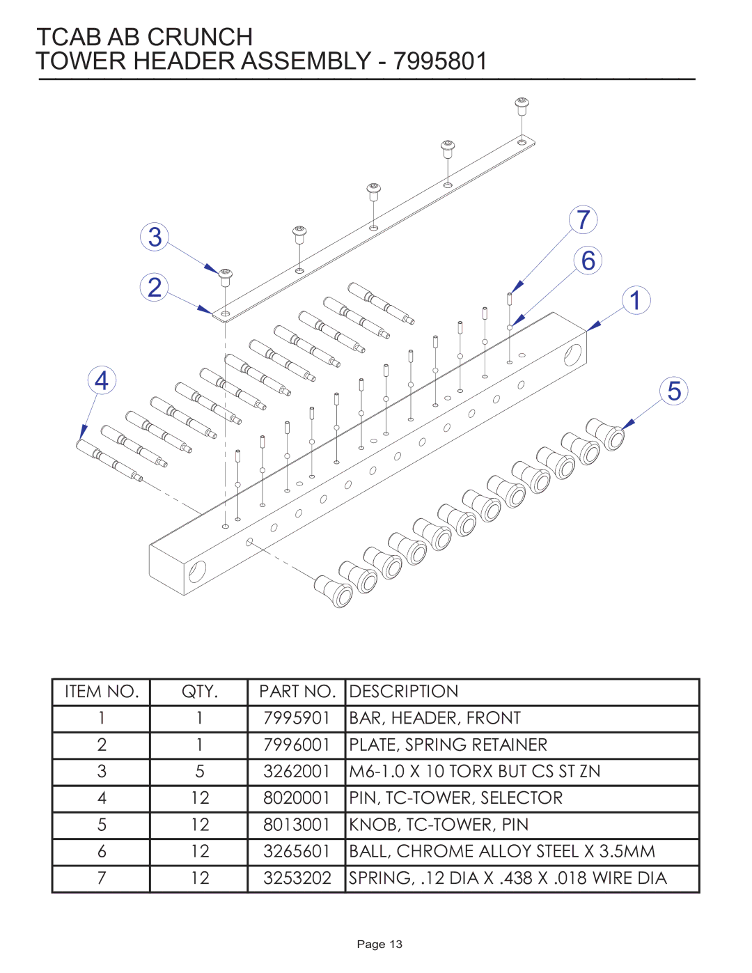 Life Fitness Circuit Series manual Tower Header Assembly 