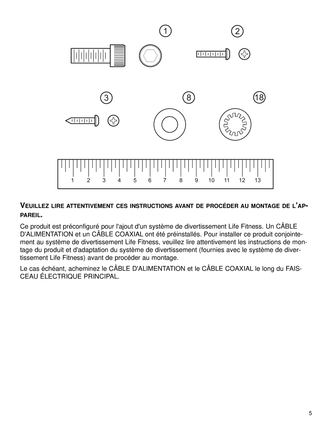 Life Fitness CL5X manual Ceau Électrique Principal 