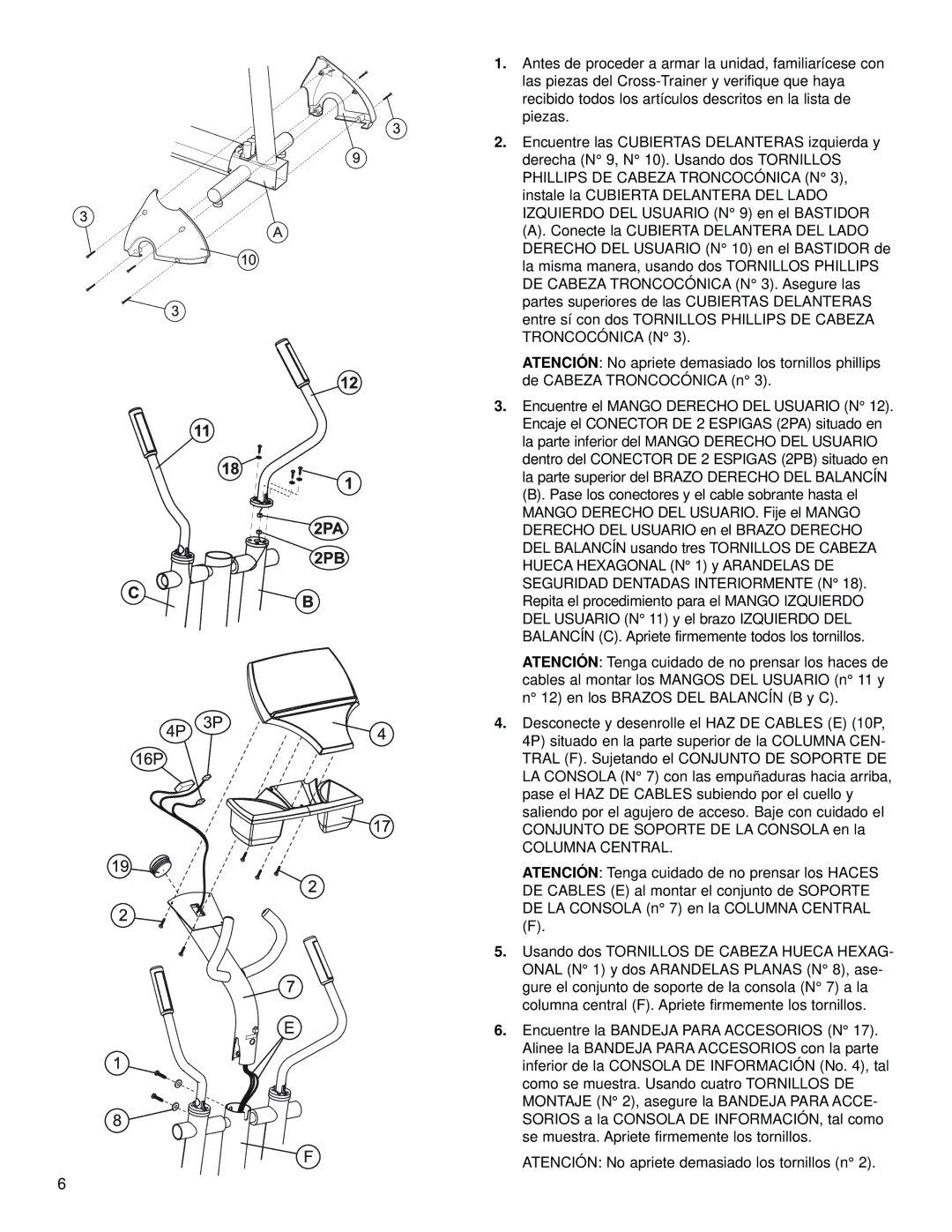 Life Fitness CL5X manual Columna Central 