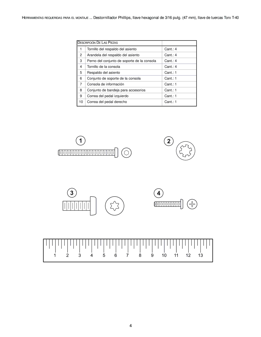 Life Fitness Classic Series manual Descripción DE LAS Piezas 