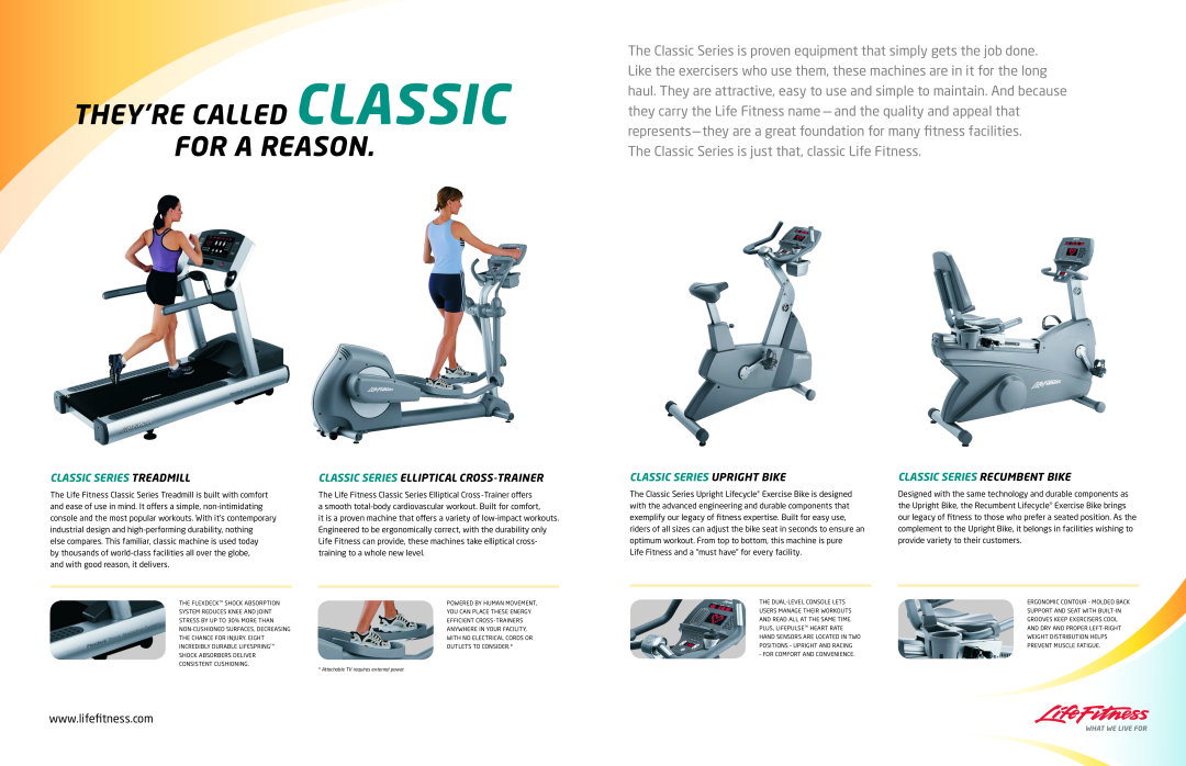 Life Fitness Classic Serries manual Classic Series Treadmill, Classic Series Upright Bike, Classic Series Recumbent Bike 