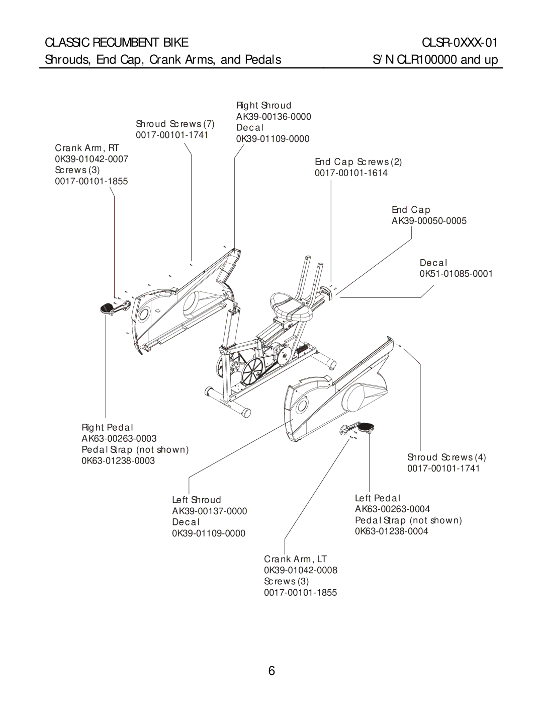 Life Fitness manual Classic Recumbent Bike CLSR-0XXX-01 