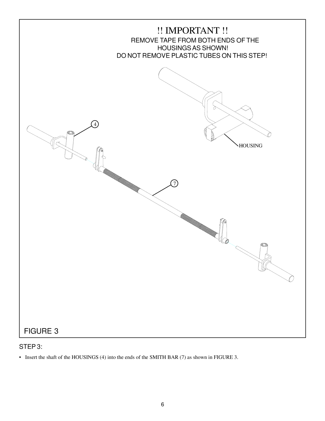 Life Fitness Club Machine manual Remove Tape from Both Ends 