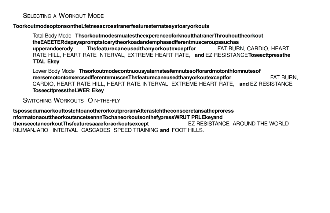 Life Fitness Club Series user manual Selecting a Workout Mode, Switching Workouts ON-THE-FLY 