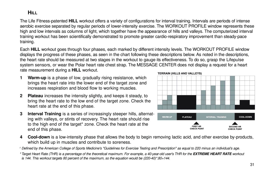 Life Fitness Club Series user manual Hill 