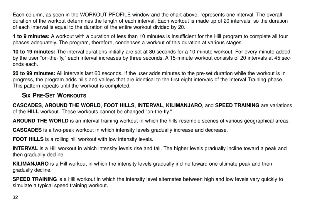 Life Fitness Club Series user manual SIX PRE-SET Workouts 