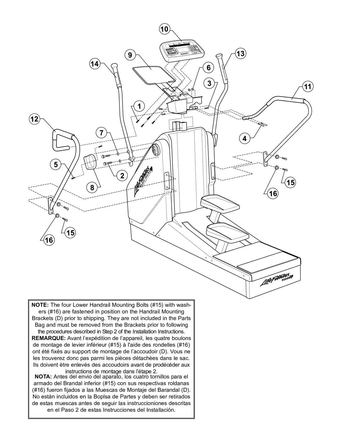 Life Fitness CT9500 installation manual 