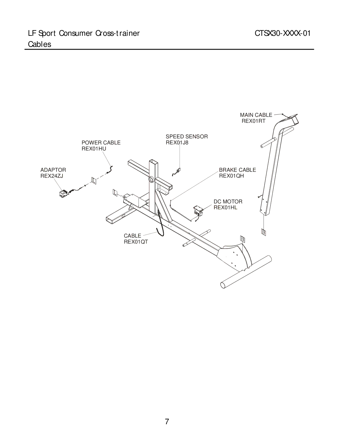 Life Fitness CTSX30-0000-01, CTSX30-0101-01, CTSX30-0201-01, CTSX30-0102-01 manual Cables 