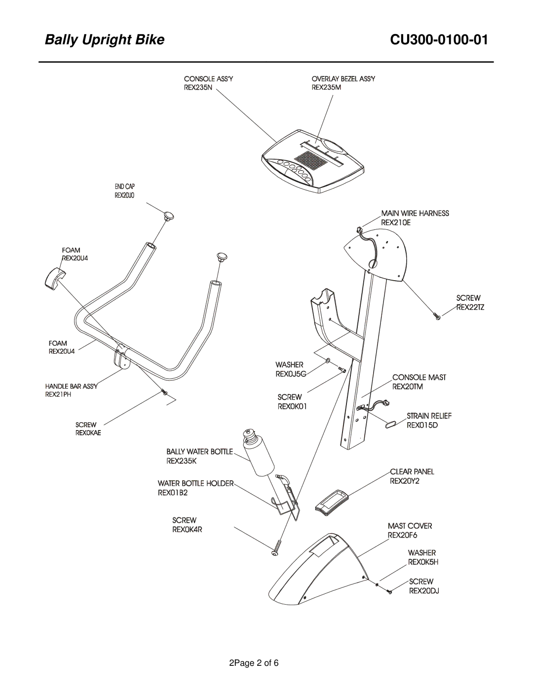 Life Fitness CU300-0100-01 manual 2Page 2 