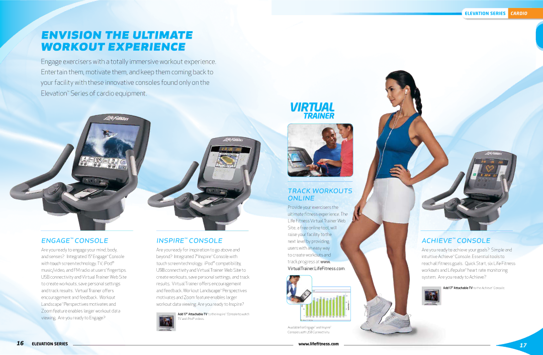 Life Fitness Elevation Series manual Envision the Ultimate Workout Experience 