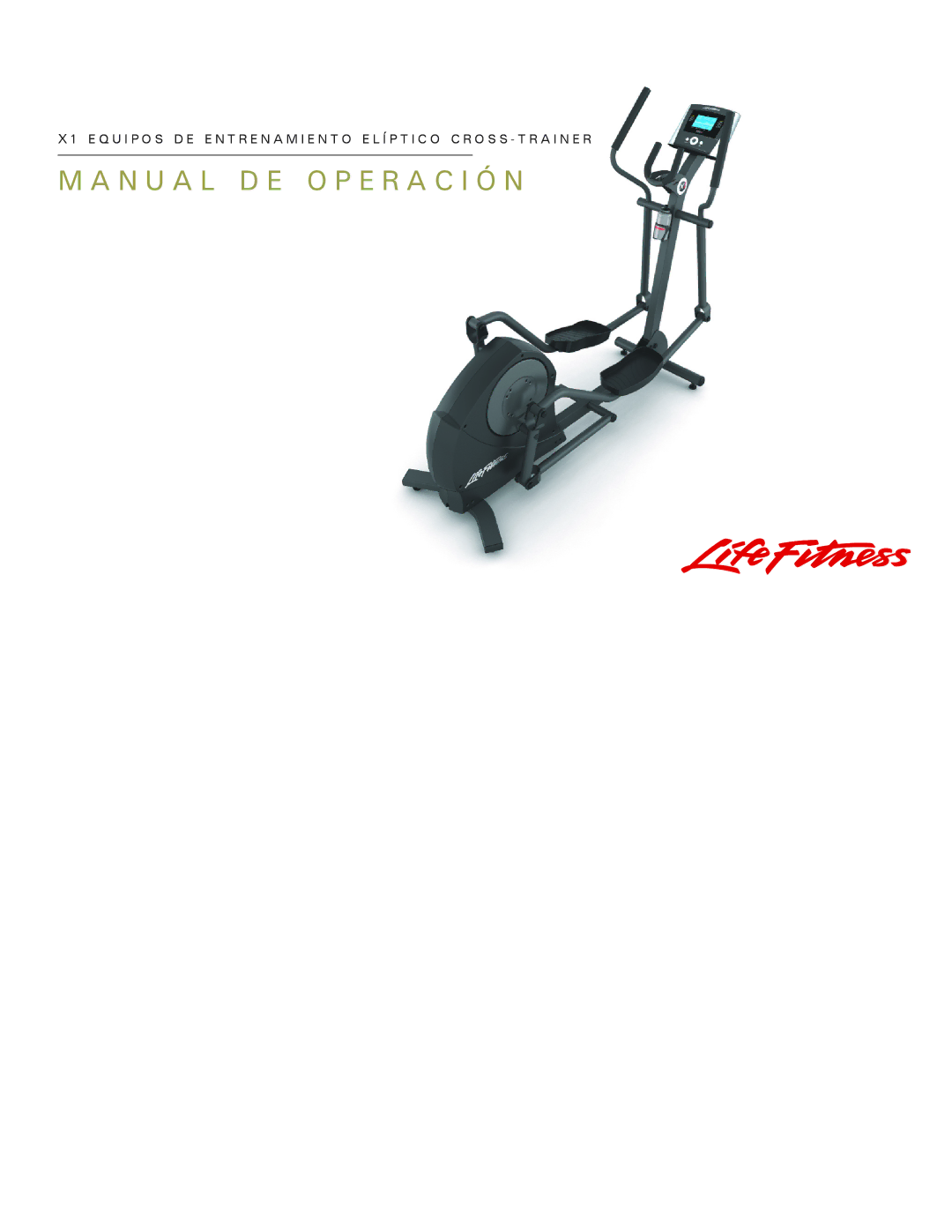 Life Fitness Elliptical Trainer manual N U a L D E O P E R a C I Ó N 