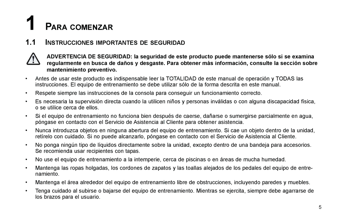 Life Fitness Elliptical Trainer manual Para Comenzar, Instrucciones Importantes DE Seguridad 