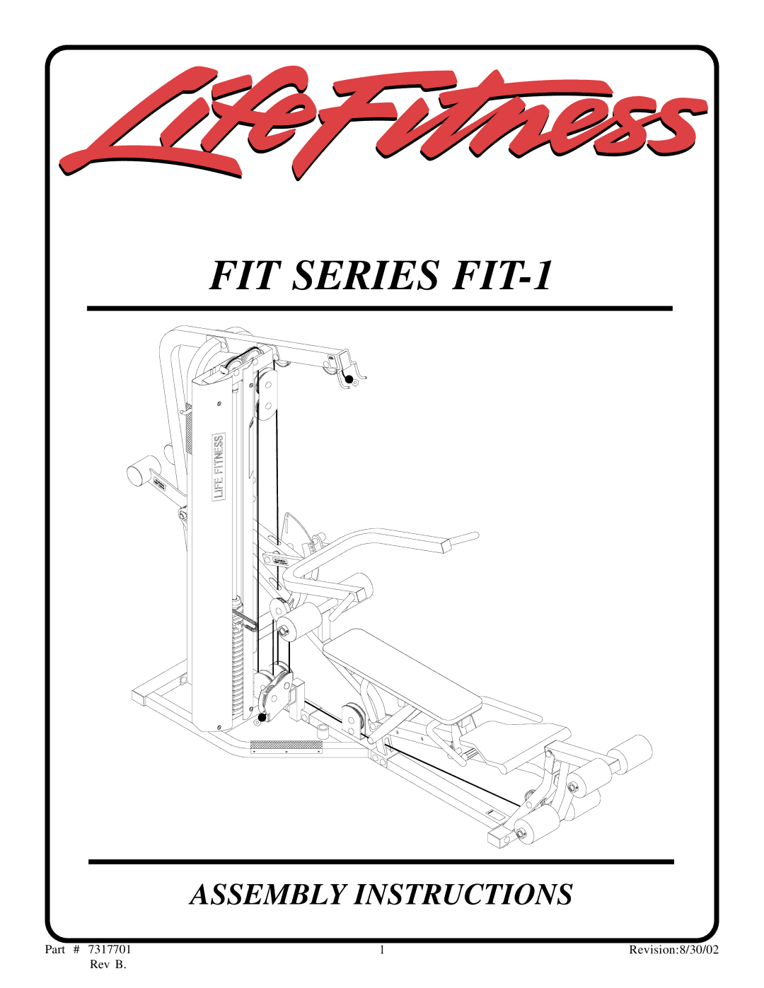 Life Fitness Fit-1 manual FIT Series FIT-1 