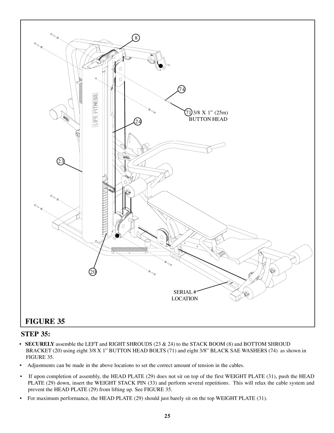 Life Fitness Fit-1 manual Serial # 