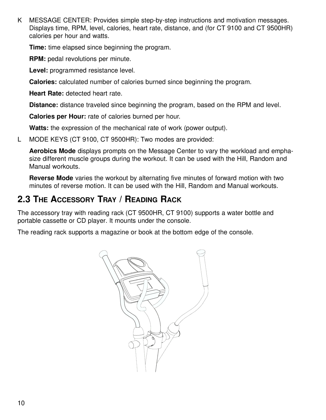 Life Fitness Fitness Electronics manual Accessory Tray / Reading Rack 