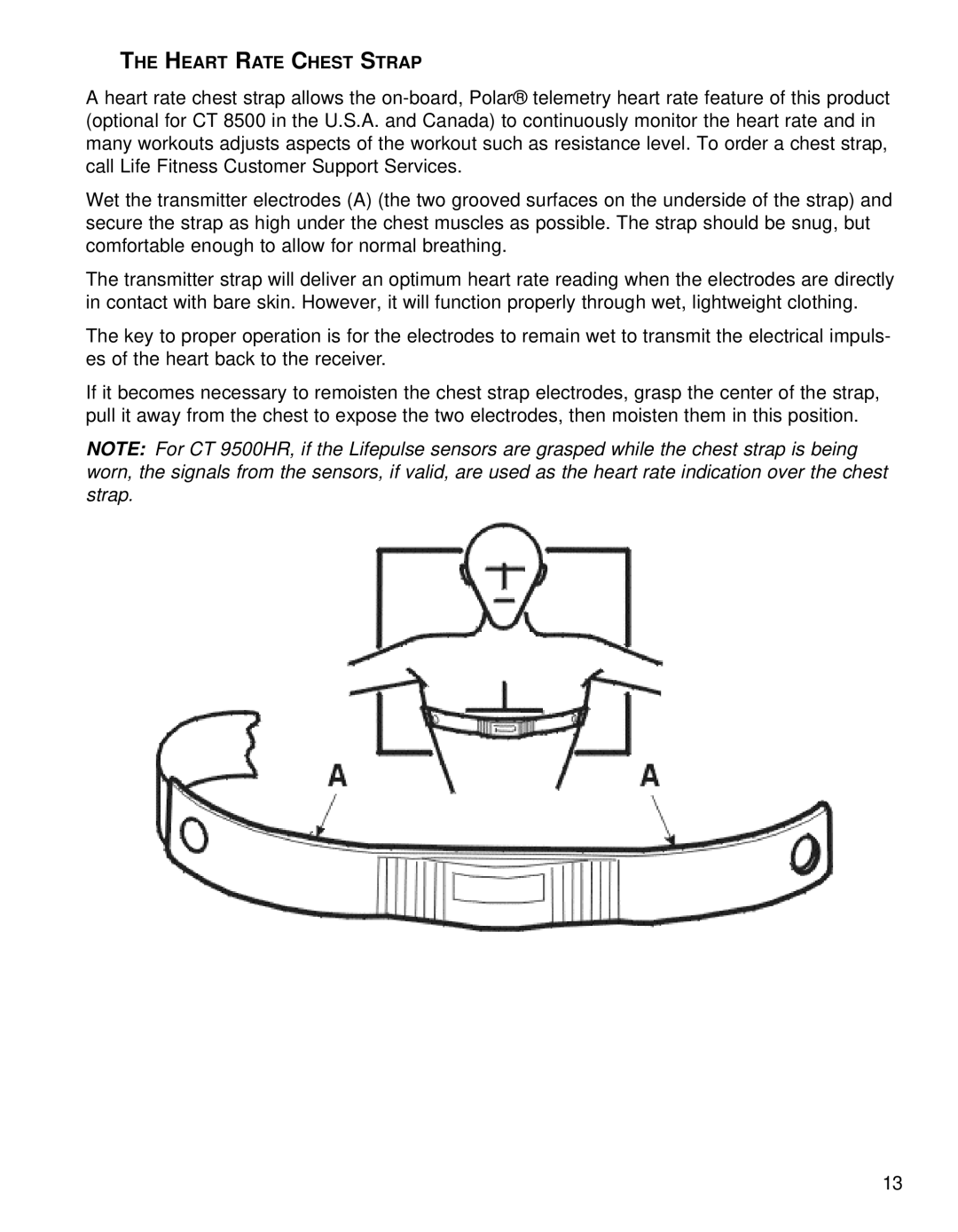 Life Fitness Fitness Electronics manual Heart Rate Chest Strap 