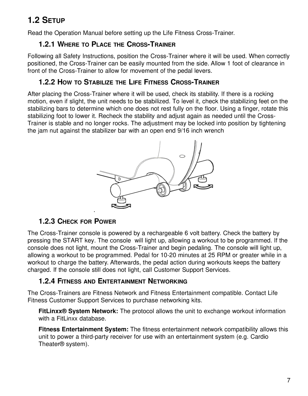 Life Fitness Fitness Electronics manual Setup 