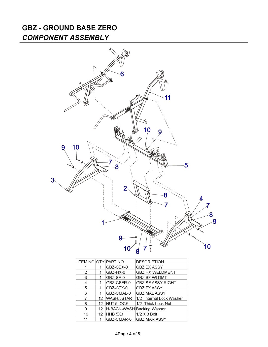 Life Fitness Fitness Equipment manual Component Assembly 