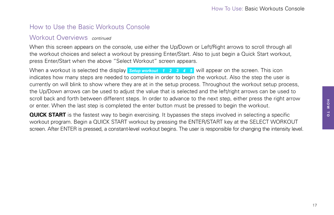 Life Fitness FPO manual How to Use the Basic Workouts Console Workout Overviews 